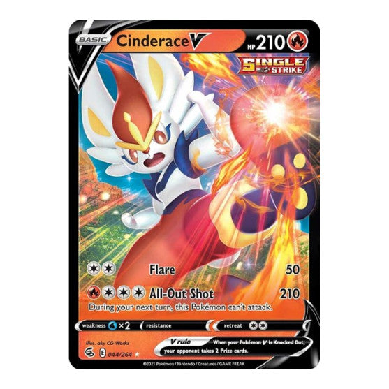 Cinderace V 44 (SWSH08) #044/264 Ultra Rare (Holofoil Near Mint) SWSH08: Fusion Strike Pokemon: 2021