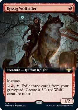 Kessig Wolfrider Extended Art (VOW) #379 Rare (Near Mint) Innistrad: Crimson Vow Magic: The Gathering: 2021