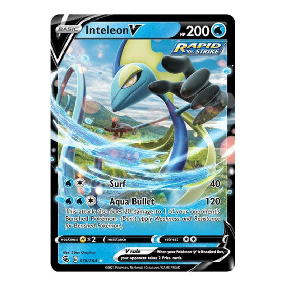 Inteleon V (SWSH08) #078/264 Ultra Rare SWSH08: Fusion Strike Pokemon: 2021
