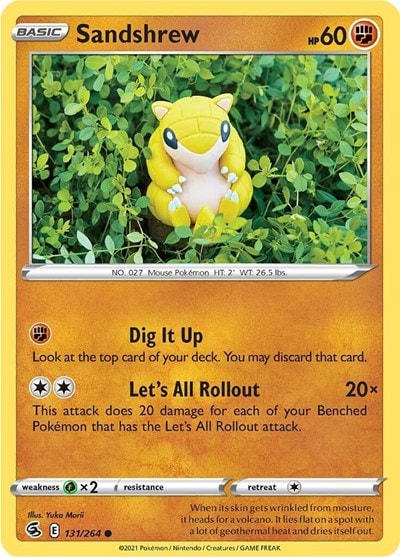 Sandshrew (SWSH08) #131/264 Common (Reverse Holofoil Moderately Played) SWSH08: Fusion Strike Pokemon: 2021