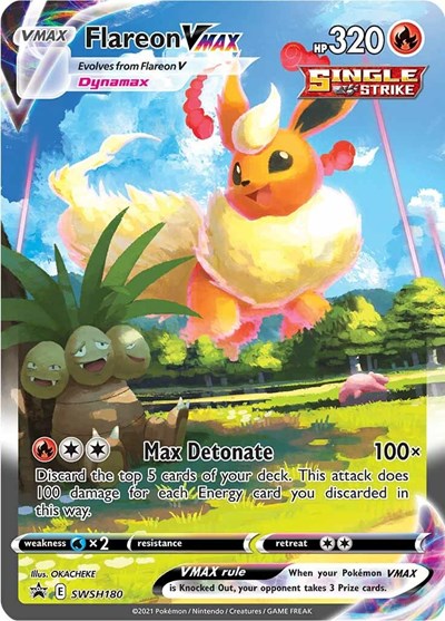 Flareon VMAX SWSH180 (SWSD) #SWSH180 Promo (Holofoil Near Mint) SWSH: Sword & Shield Promo Cards Pokemon: 2019