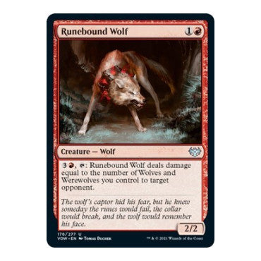 Runebound Wolf (VOW) #176 Uncommon (Lightly Played) Innistrad: Crimson Vow Magic: The Gathering: 2021