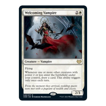 Welcoming Vampire (VOW) #46 Rare (Near Mint) Innistrad: Crimson Vow Magic: The Gathering: 2021
