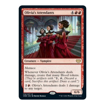 Olivias Attendants (VOW) #172 Rare (Foil Lightly Played) Innistrad: Crimson Vow Magic: The Gathering: 2021