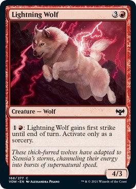 Lightning Wolf (VOW) #168 Common (Lightly Played) Innistrad: Crimson Vow Magic: The Gathering: 2021