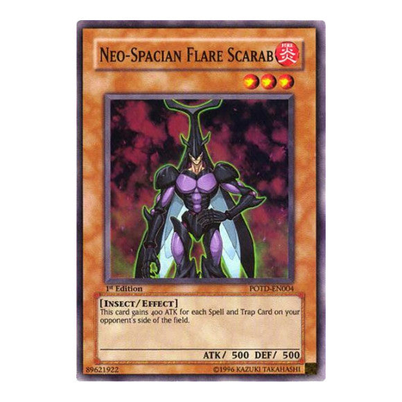 Neo-Spacian Flare Scarab (POTD) #POTD-EN004 Super Rare (1st Edition Heavily Played) Power of the Duelist YuGiOh: 2006