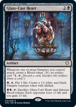 Glass Cast Heart (VOC) #18 Rare (Lightly Played) Commander: Innistrad: Crimson Vow Magic: The Gathering: 2021
