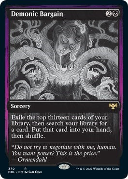 Demonic Bargain (DBL) #370 Rare (Lightly Played) Innistrad: Double Feature Magic: The Gathering: 2022