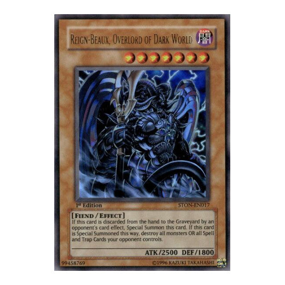 Reign-Beaux, Overlord of Dark World (STON) #STON-EN017 Ultra Rare (1st Edition Damaged) Strike of Neos YuGiOh: 2007