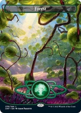 Forest 239 Borderless (UNF) #239 Land (Foil Lightly Played) Unfinity Magic: The Gathering: 2022
