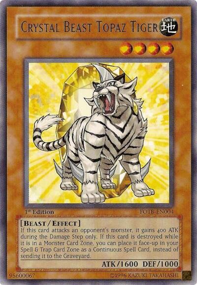 Crystal Beast Topaz Tiger (FOTB) #FOTB-EN004 Rare (1st Edition Near Mint) Force of the Breaker YuGiOh: 2007
