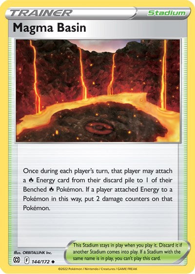 Magma Basin (SWSH09) #144/172 Uncommon (Reverse Holofoil Lightly Played) SWSH09: Brilliant Stars Pokemon: 2022