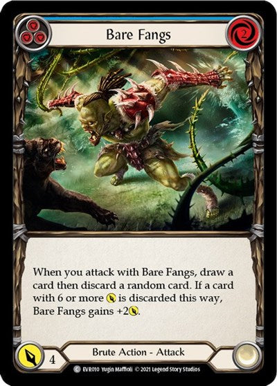 Bare Fangs Blue (EVR) #EVR010 Common (1st Edition Normal Lightly Played) Everfest Flesh and Blood TCG: 2022