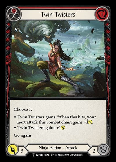 Twin Twisters Red (EVR) #EVR047 Common (1st Edition Normal Lightly Played) Everfest Flesh and Blood TCG: 2022