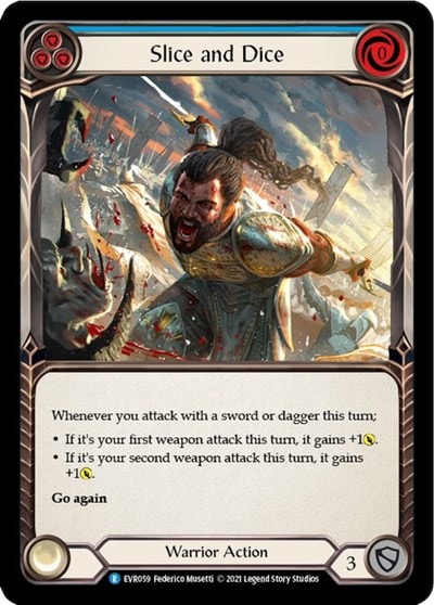 Slice and Dice Blue (EVR) #EVR059 Rare (1st Edition Normal Lightly Played) Everfest Flesh and Blood TCG: 2022