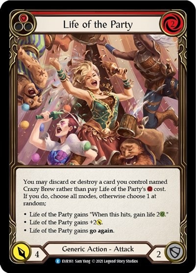Life of the Party Red (EVR) #EVR161 Rare (1st Edition Normal Lightly Played) Everfest Flesh and Blood TCG: 2022