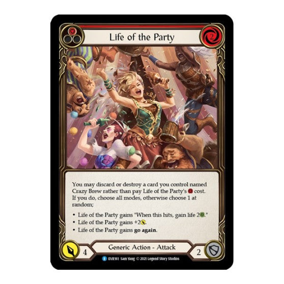 Life of the Party (Red) (EVR) #EVR161 Rare (1st Edition Normal Lightly Played) Everfest Flesh and Blood TCG: 2022