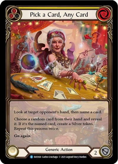 Pick a Card Any Card Yellow Extended Art (EVR) #EVR168 Rare (1st Edition Rainbow Foil Lightly Played) Everfest Flesh and Blood TCG: 2022
