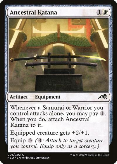 Ancestral Katana (NEO) #1 Common (Lightly Played) Kamigawa: Neon Dynasty Magic: The Gathering: 2022