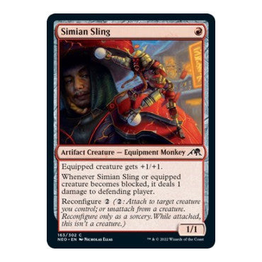 Simian Sling (NEO) #163 Common Kamigawa: Neon Dynasty Magic: The Gathering: 2022