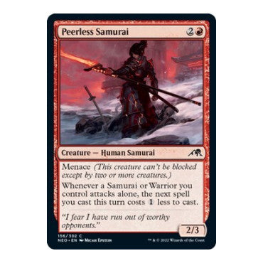 Peerless Samurai (NEO) #156 Common Kamigawa: Neon Dynasty Magic: The Gathering: 2022