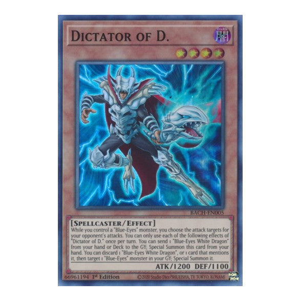 Dictator of D. (BACH) #BACH-EN005 Super Rare (1st Edition Near Mint) Battle of Chaos YuGiOh: 2022