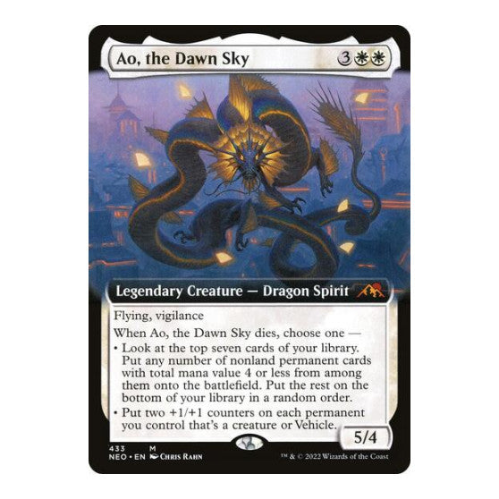 Ao, the Dawn Sky (Extended Art) (NEO) #433 Mythic Rare (Near Mint) Kamigawa: Neon Dynasty Magic: The Gathering: 2022