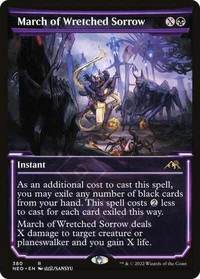 March of Wretched Sorrow Showcase (NEO) #380 Rare Kamigawa: Neon Dynasty Magic: The Gathering: 2022
