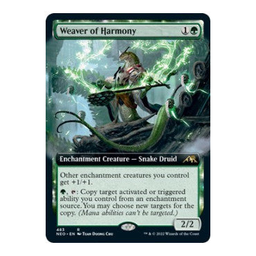 Weaver of Harmony Extended Art (NEO) #483 Rare (Foil Near Mint) Kamigawa: Neon Dynasty Magic: The Gathering: 2022