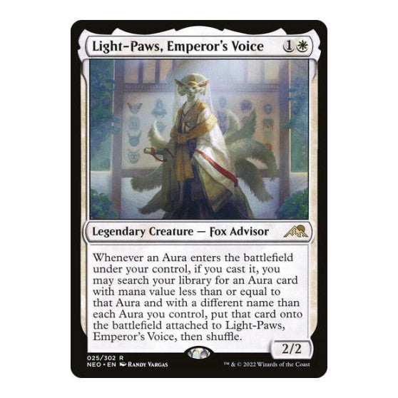 Light Paws Emperors Voice (NEO) #25 Rare (Foil Near Mint) Kamigawa: Neon Dynasty Magic: The Gathering: 2022