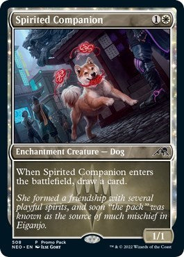 Spirited Companion (PPNEO) #508 P (Lightly Played) Promo Pack: Kamigawa: Neon Dynasty Magic: The Gathering: 2022