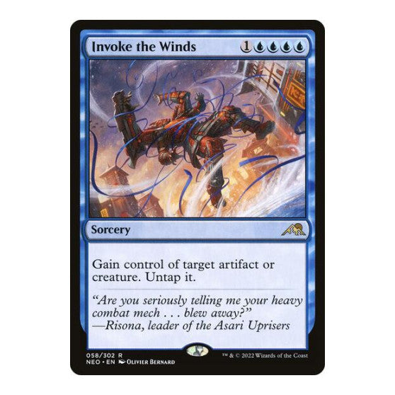 Invoke the Winds (NEO) #58 Rare (Damaged) Kamigawa: Neon Dynasty Magic: The Gathering: 2022