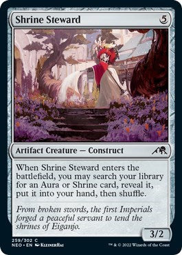 Shrine Steward (NEO) #259 Common (Lightly Played) Kamigawa: Neon Dynasty Magic: The Gathering: 2022