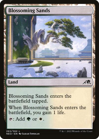 Blossoming Sands (NEO) #265 Land Kamigawa: Neon Dynasty Magic: The Gathering: 2022