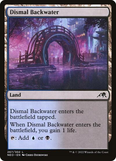 Dismal Backwater (NEO) #267 Land (Lightly Played) Kamigawa: Neon Dynasty Magic: The Gathering: 2022