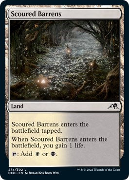 Scoured Barrens (NEO) #274 Land (Lightly Played) Kamigawa: Neon Dynasty Magic: The Gathering: 2022