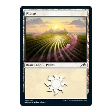 Plains 283 (NEO) #283 Land (Foil Lightly Played) Kamigawa: Neon Dynasty Magic: The Gathering: 2022