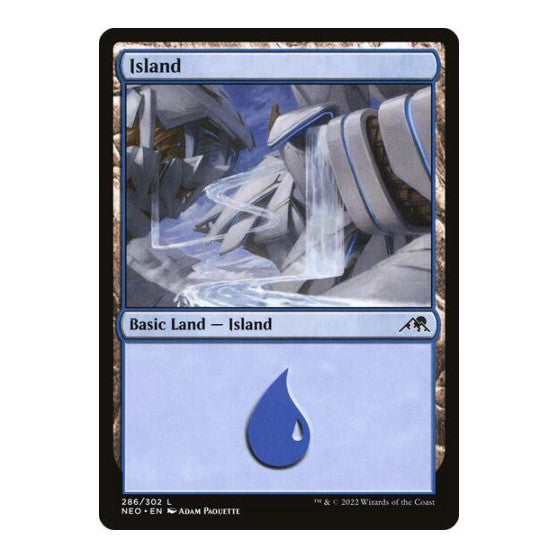 Island 286 (NEO) #286 Land (Foil Lightly Played) Kamigawa: Neon Dynasty Magic: The Gathering: 2022