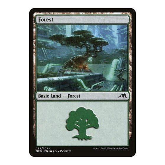 Forest 292 (NEO) #292 Land (Foil Lightly Played) Kamigawa: Neon Dynasty Magic: The Gathering: 2022