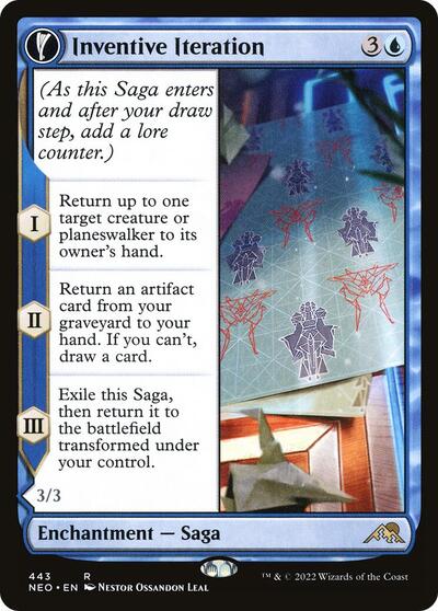 Inventive Iteration Extended Art (NEO) #443 Rare (Lightly Played) Kamigawa: Neon Dynasty Magic: The Gathering: 2022