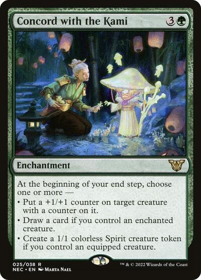 Concord with the Kami (NEC) #25 Rare (Lightly Played) Commander: Kamigawa: Neon Dynasty Magic: The Gathering: 2022