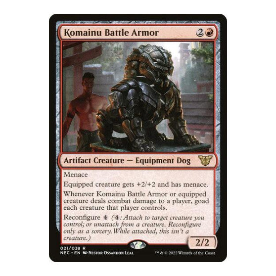 Komainu Battle Armor (NEC) #21 Rare (Lightly Played) Commander: Kamigawa: Neon Dynasty Magic: The Gathering: 2022