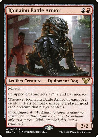 Komainu Battle Armor (NEC) #21 Rare (Lightly Played) Commander: Kamigawa: Neon Dynasty Magic: The Gathering: 2022