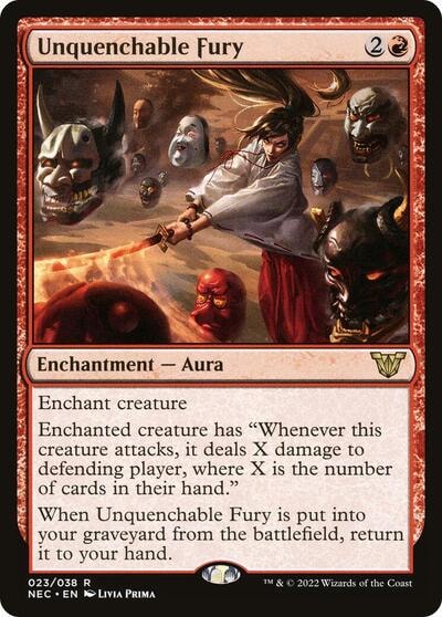 Unquenchable Fury (NEC) #23 Rare (Lightly Played) Commander: Kamigawa: Neon Dynasty Magic: The Gathering: 2022