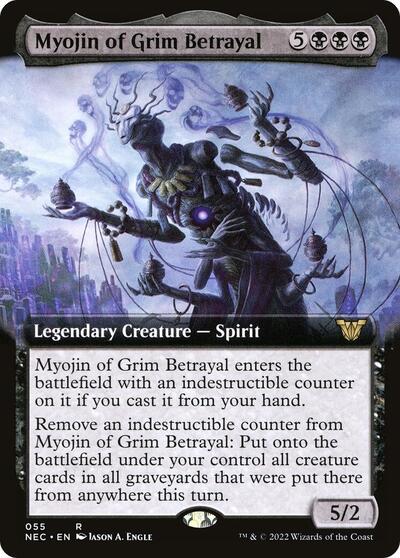 Myojin of Grim Betrayal Extended Art (NEC) #55 Rare (Lightly Played) Commander: Kamigawa: Neon Dynasty Magic: The Gathering: 2022