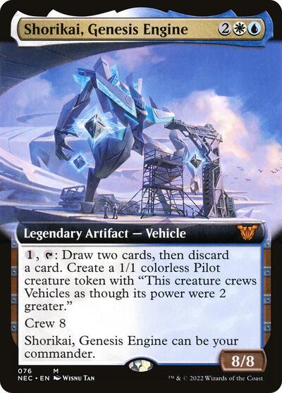 Shorikai Genesis Engine Extended Art (NEC) #76 Mythic Rare (Near Mint) Commander: Kamigawa: Neon Dynasty Magic: The Gathering: 2022
