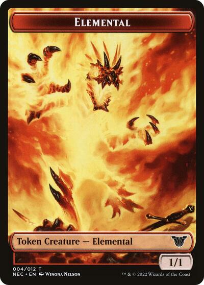 Elemental Spirit 009 Double Sided Token (NEC) #4 // 9 T (Damaged) Commander: Kamigawa: Neon Dynasty Magic: The Gathering: 2022