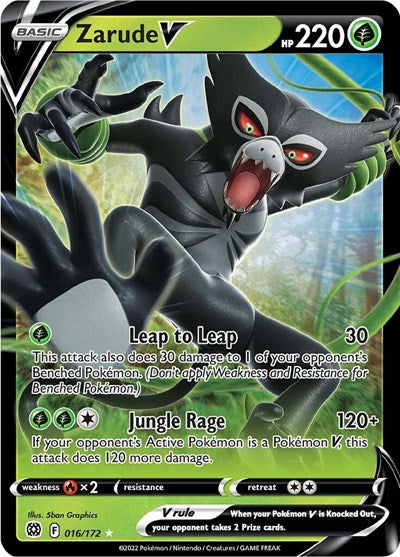Zarude V (SWSH09) #016/172 Ultra Rare (Holofoil Near Mint) SWSH09: Brilliant Stars Pokemon: 2022