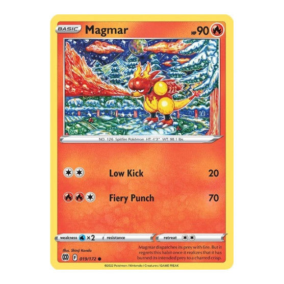 Magmar (SWSH09) #019/172 Common (Near Mint) SWSH09: Brilliant Stars Pokemon: 2022