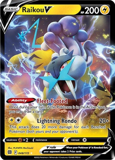 Raikou V (SWSH09) #048/172 Ultra Rare (Holofoil Near Mint) SWSH09: Brilliant Stars Pokemon: 2022